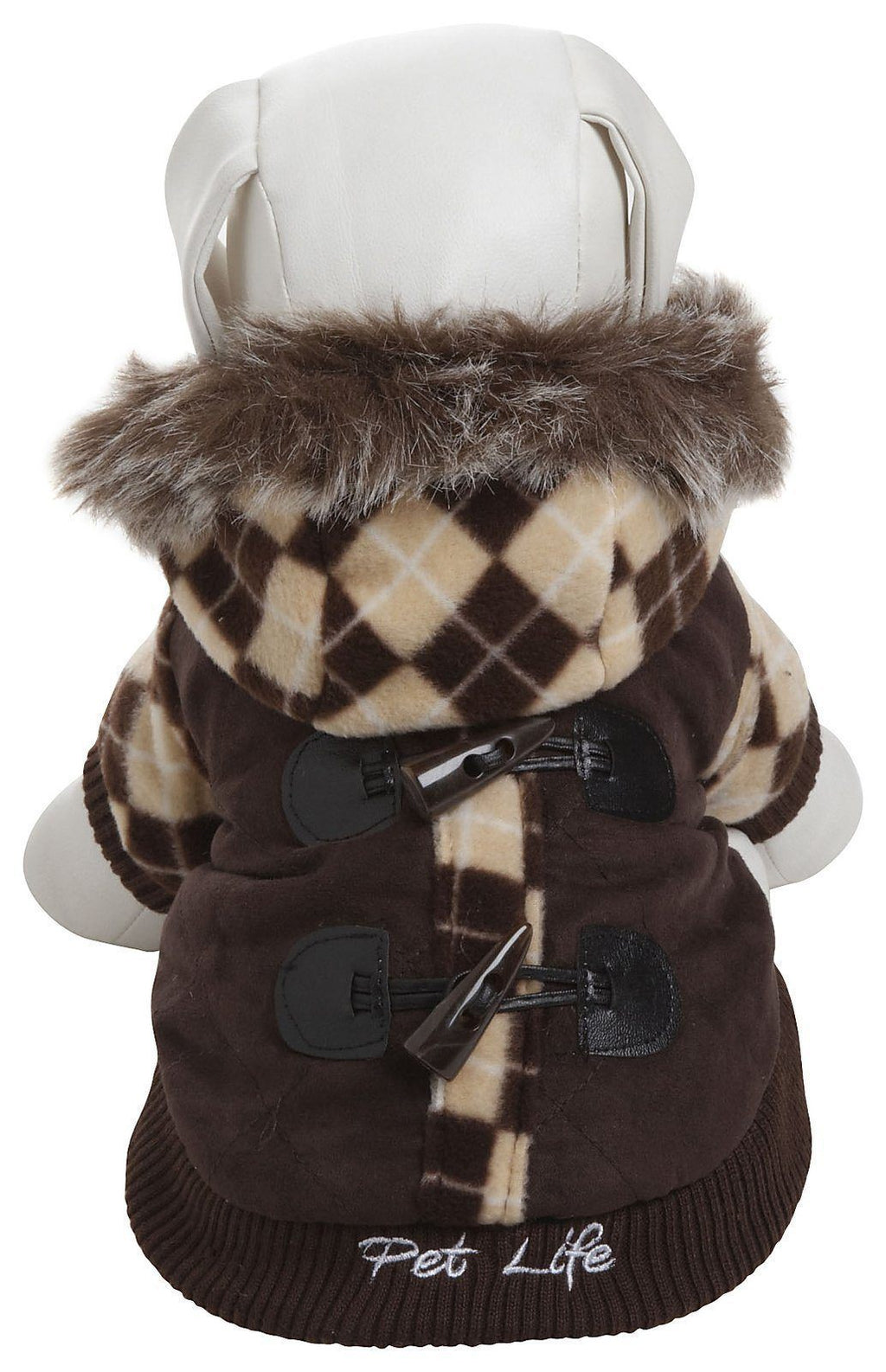 Pet Life ® 'Aygyle Style' 3M Insulated Designer Patterned Suede Dog Coat w/ Removable Hood
