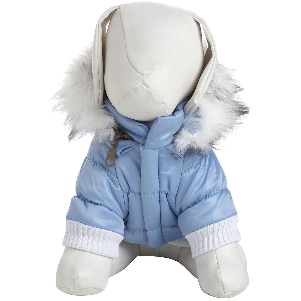 Pet Life ® Classic Metallic Fashion 3M Insulated Dog Coat Parka  w/ Removable Hood