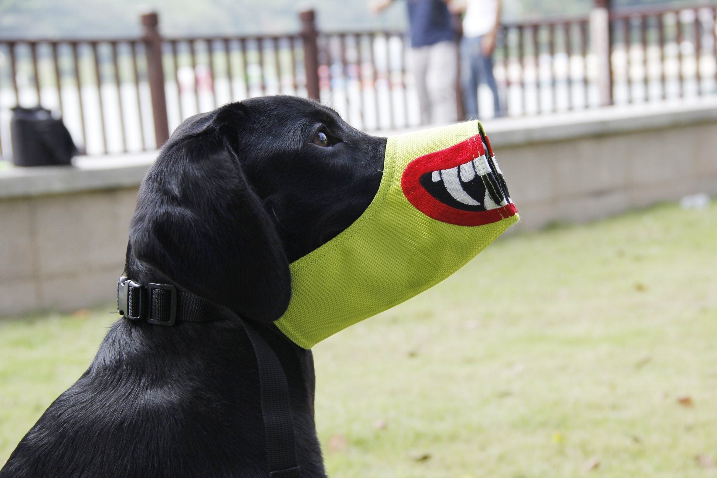 Pet Life ® 'Funimation' Animated Nylon Mesh Protective Travel Anti-Bark Dog Muzzle