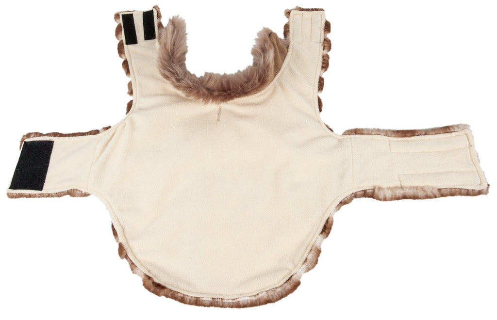 Pet Life ® Luxe 'Tira-Poochoo' Tiramisu Patterned Mink Fur Designer Dog Jacket