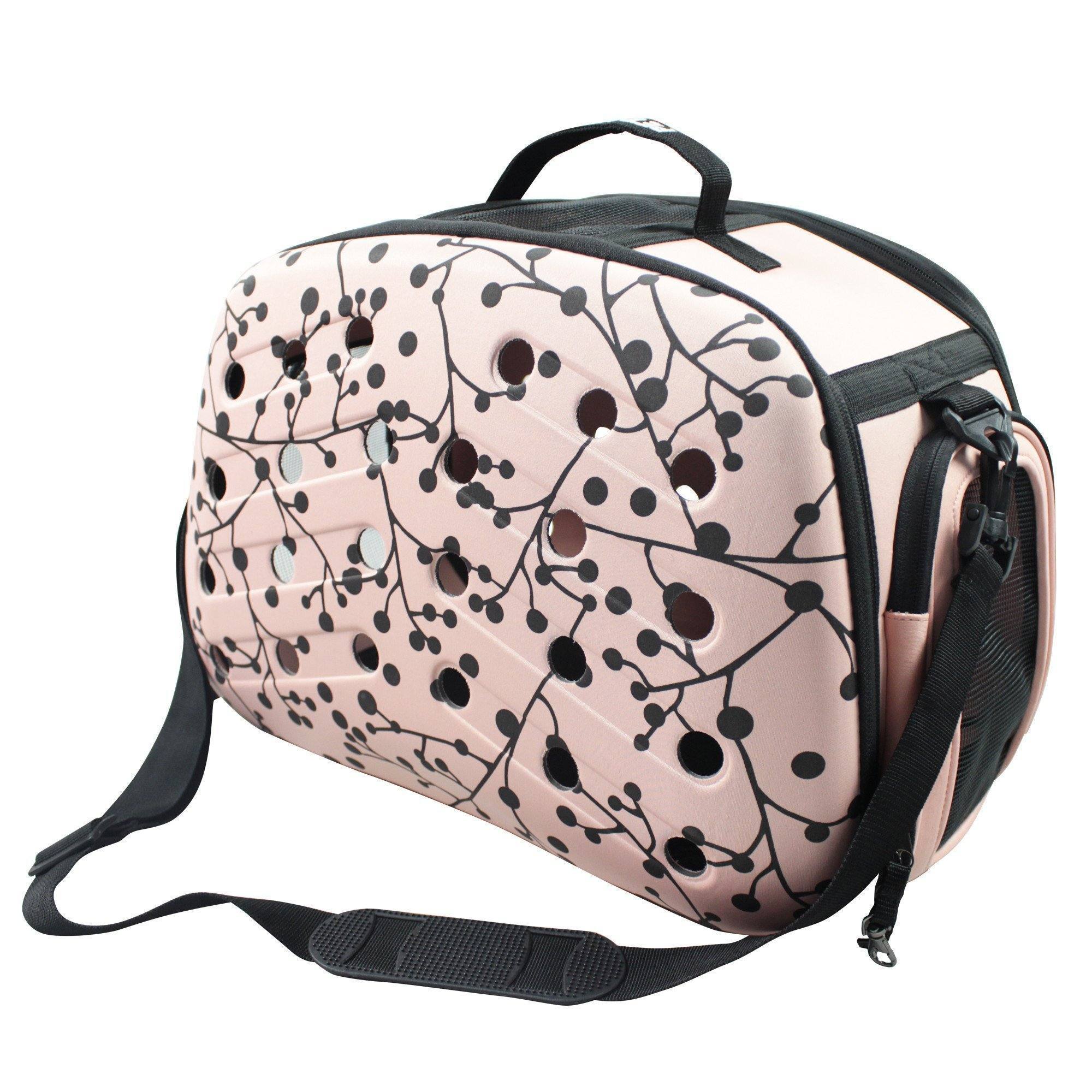 Pet Life ® 'Narrow Shelled' Perforated Lightweight Collapsible Military Grade Fashion Designer Travel Pet Dog Carrier Crate