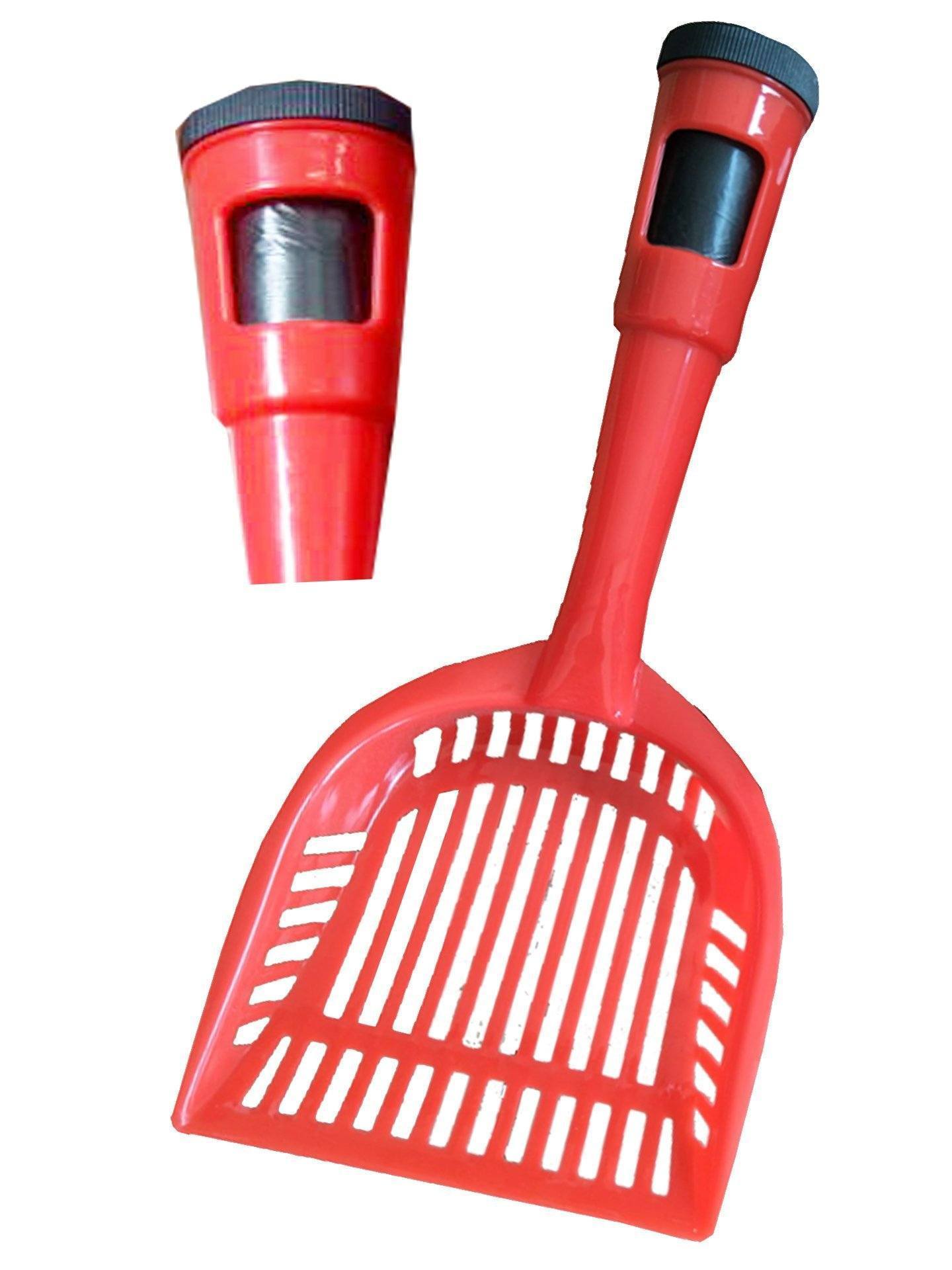 Pet Life ® 'Poopin-Scoopin' Dog and Cat Kitty Litter Waste Pooper Scooper Shovel w/ Built-in Waste Bag Holder