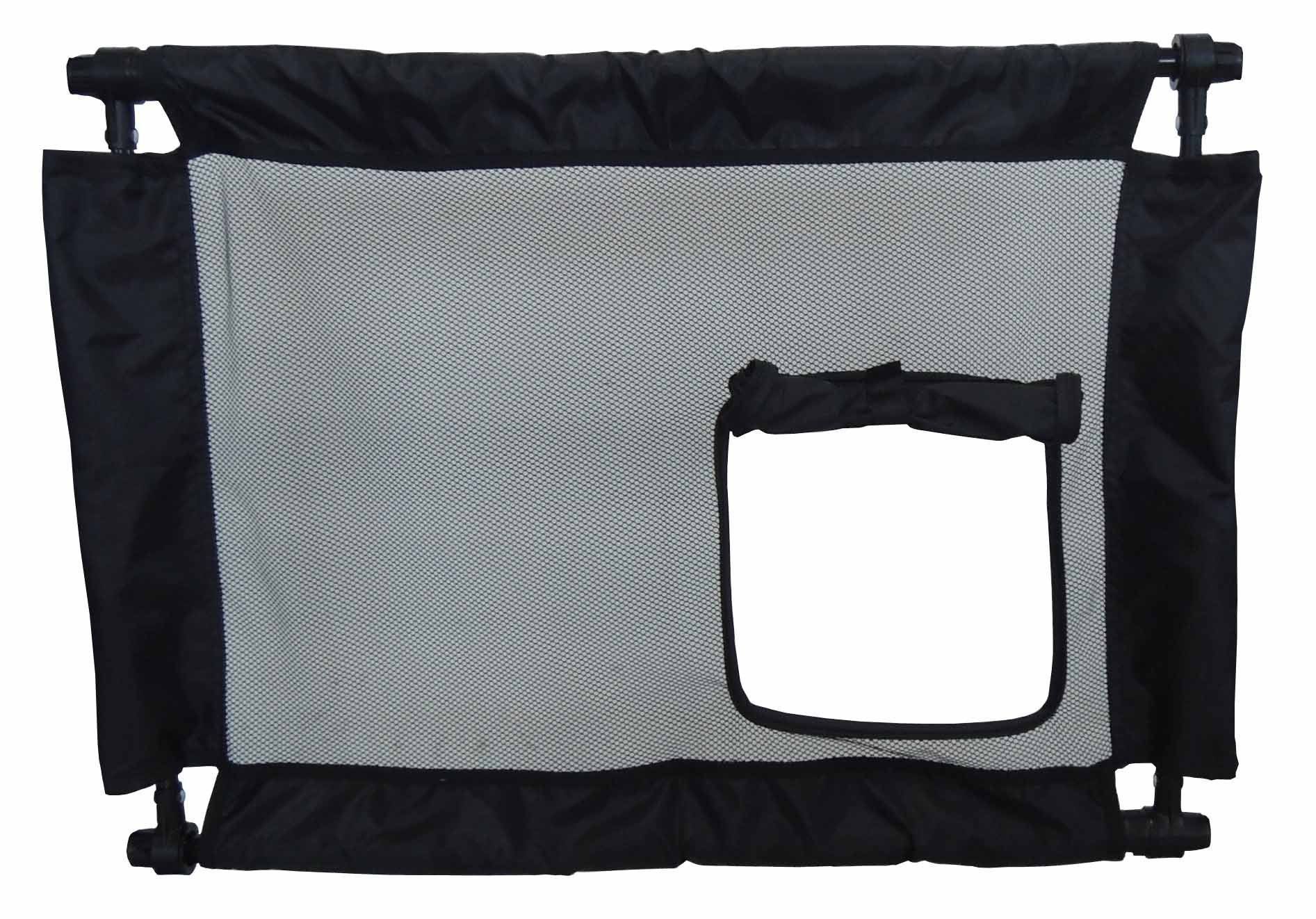 Pet Life ® 'Porta Gate' Anti-Drilling Nylon Mesh Collapsible Folding Travel Safety Pet Cat Dog Gate w/ Zippered Entrance