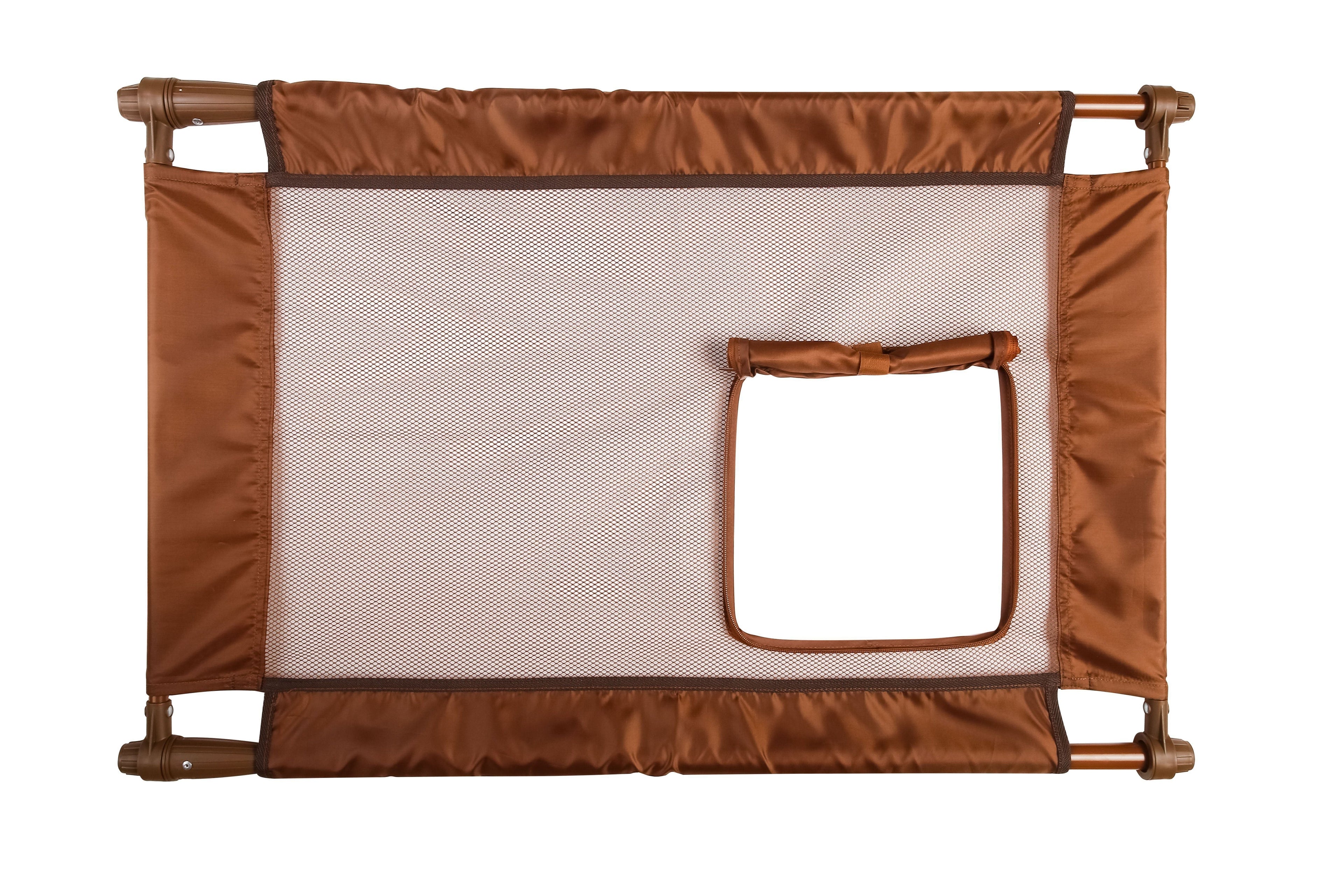 Pet Life ® 'Porta Gate' Anti-Drilling Nylon Mesh Collapsible Folding Travel Safety Pet Cat Dog Gate w/ Zippered Entrance