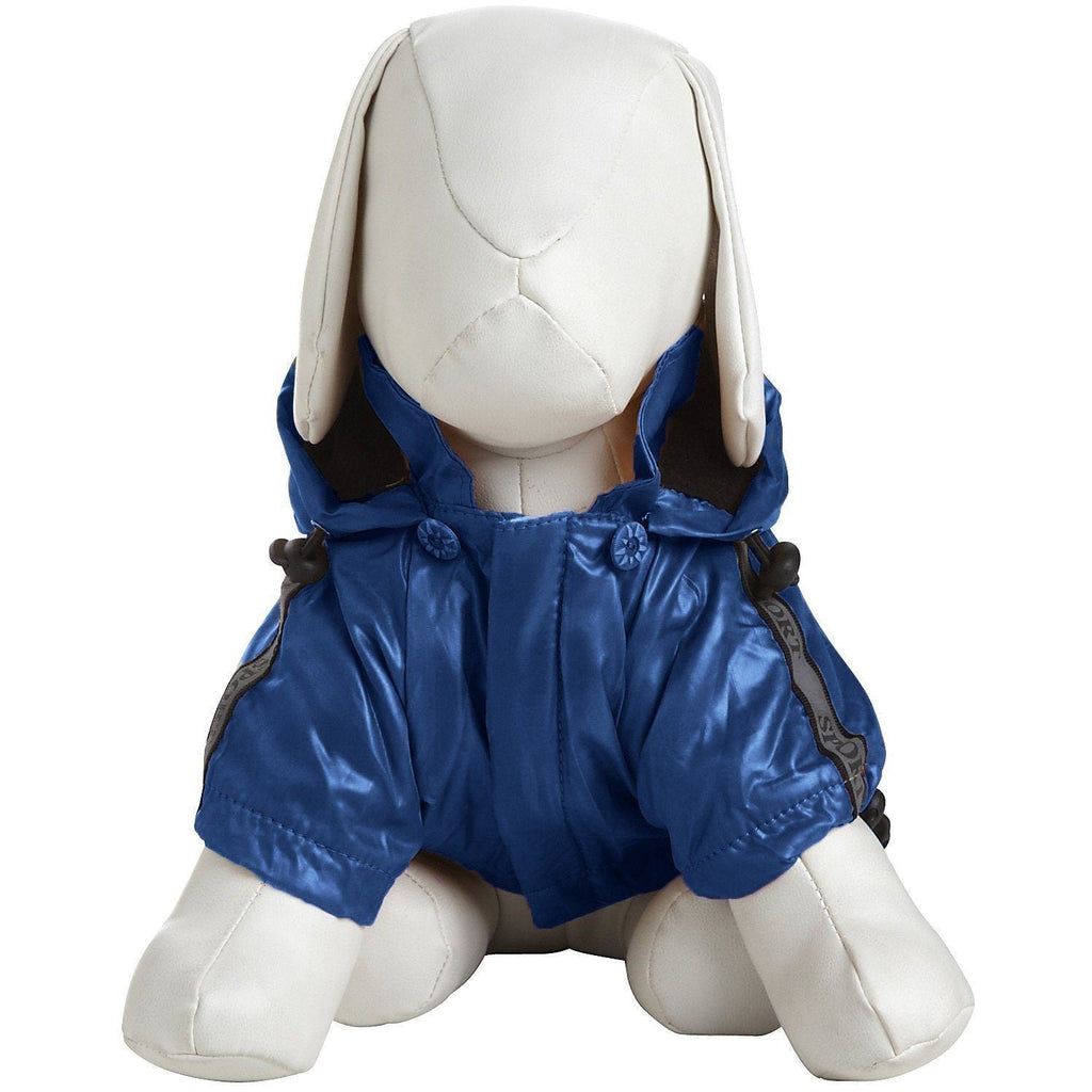 Pet Life ® 'Reflecta-Sport' Multi-Adjustable Reflective Weather-Proof Dog Raincoat w/ Removable Hood