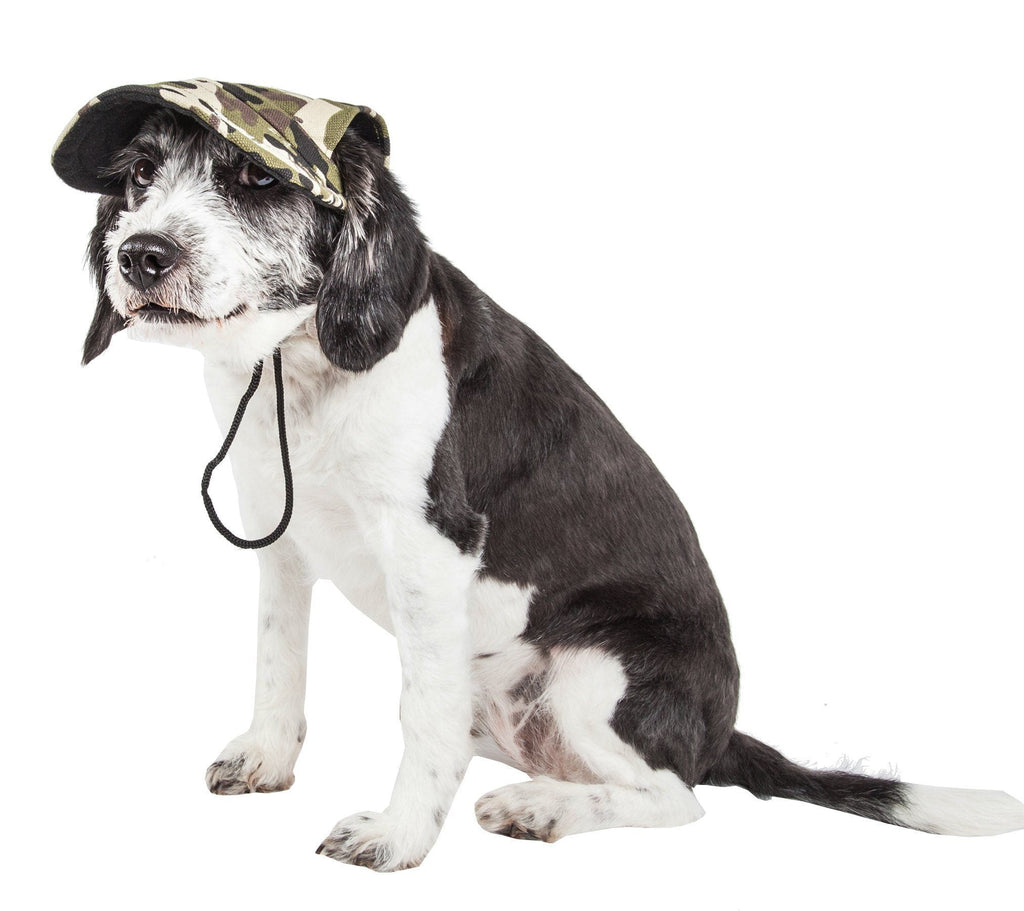 Pet Life ®  'Torrential Downfour' Camouflage UV Protectant Adjustable Fashion Dog Hat Cap