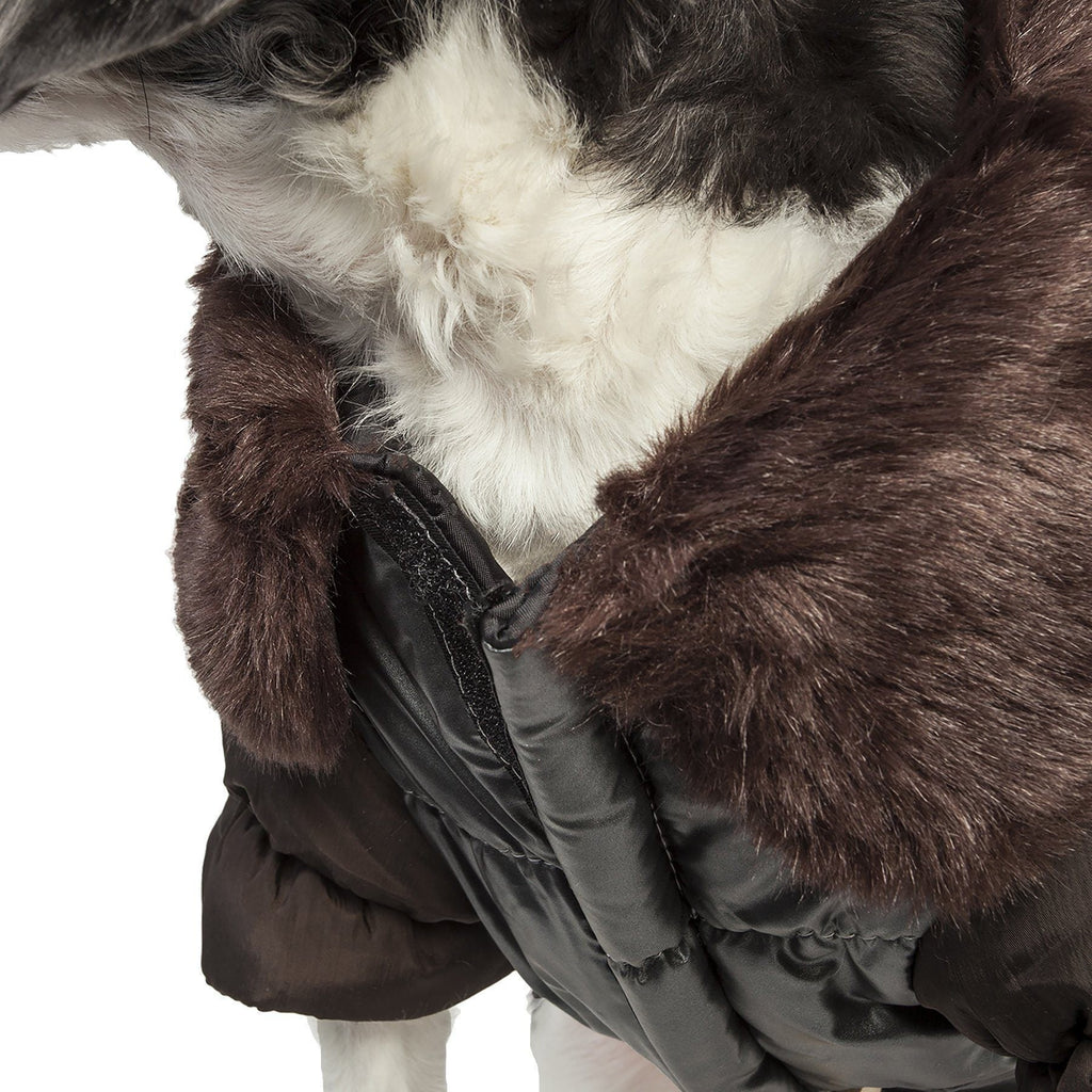 Pet Life ® Track-Collared' Metallic Ultra Fur 3M Insulated Pet Dog Jacket