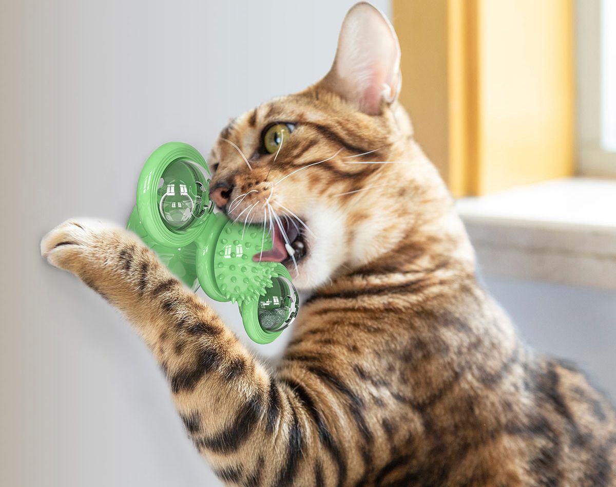Pet Life ® 'Windmill' Rotating Suction Cup Spinning Cat Toy