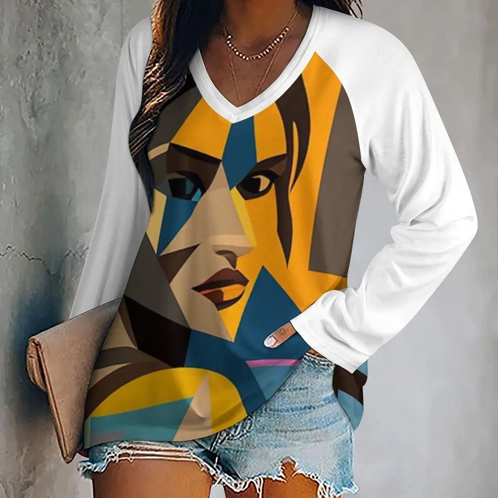 Women's Loose Long Sleeve Tee - Tomb Raider Shirt | Comfortable Cotton Blend