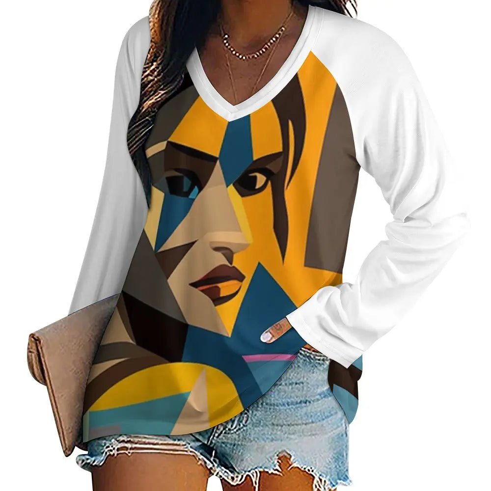 Women's Loose Long Sleeve Tee - Tomb Raider Shirt | Comfortable Cotton Blend