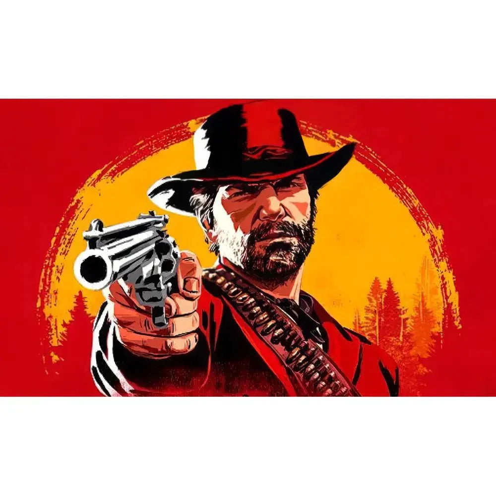 Red Dead Redemption Tapestry – Bold Red Wild West Wall Hanging Decor