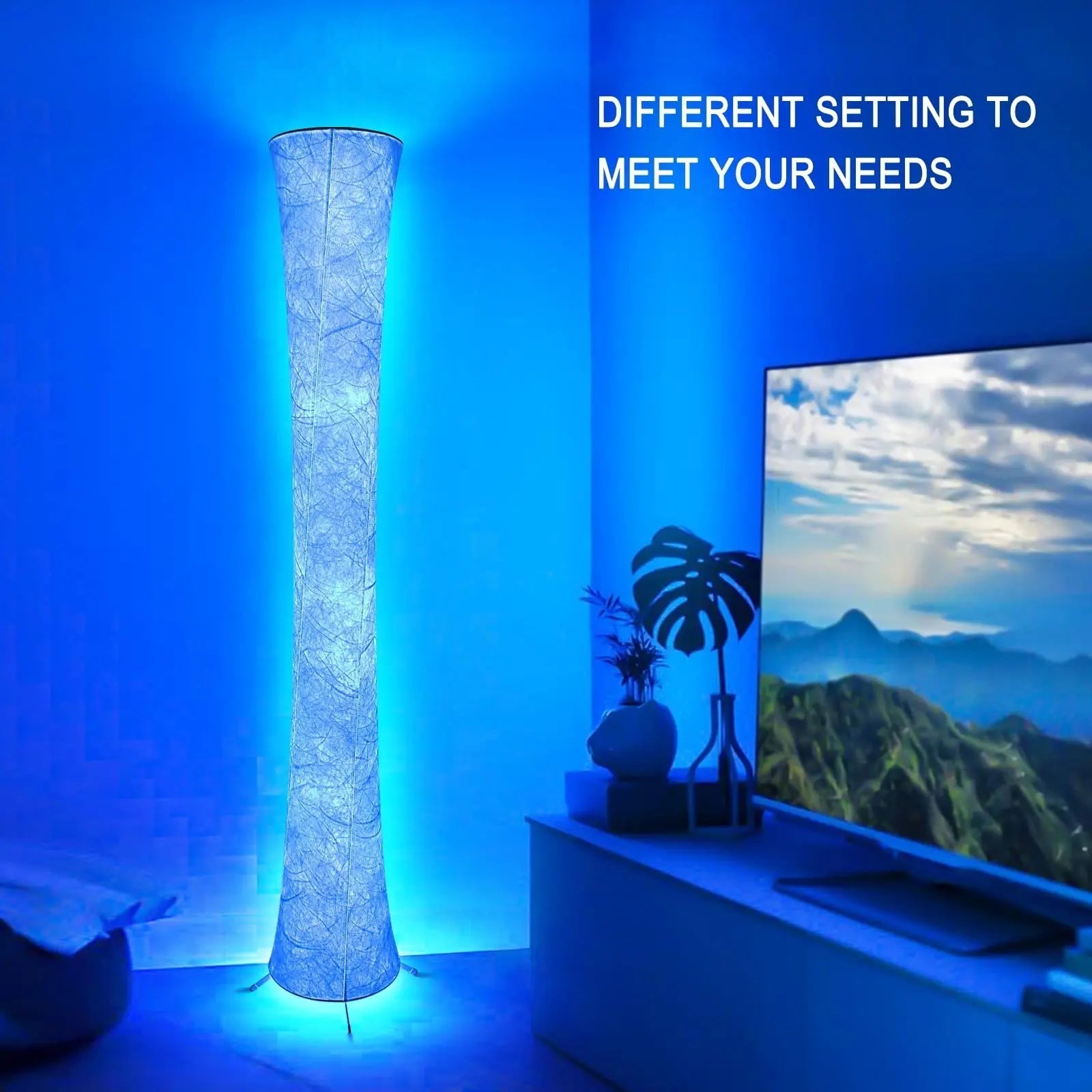 Smart Led Floor Lamps, RGB Color Changing with APP & Remote Control, 62 Inch DIY Mode Music Sync Standing Modern Corner Lamp Decor for Living Room Bedroom Game, 1 Piece
