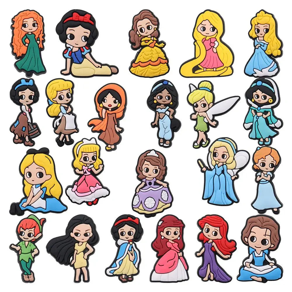Snow White Tinker Bell Shoe Charms Princess Button Decorations Disney Girls Favorite Birthday Gift