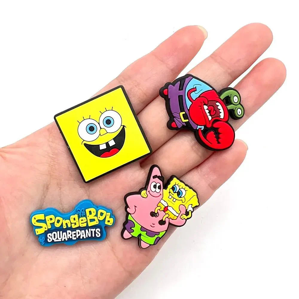 SpongeBob Shoe Charms - Cartoon Sandal Decorations for Clogs and Pins - PVC Accessories