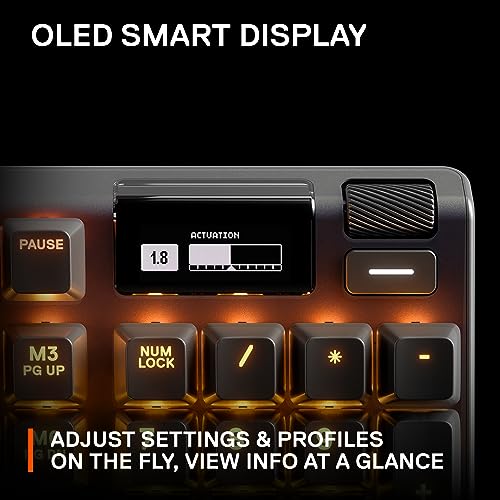 Adjustable Gaming Keyboard – SteelSeries Apex Pro HyperMagnetic RGB Backlit OLED Display