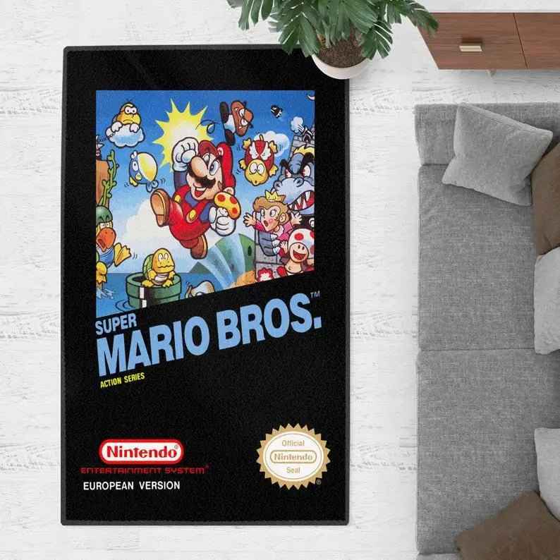 Super Mario Bros Rug - Colorful Area Rug for Kids Bedroom & Gaming Room Decor