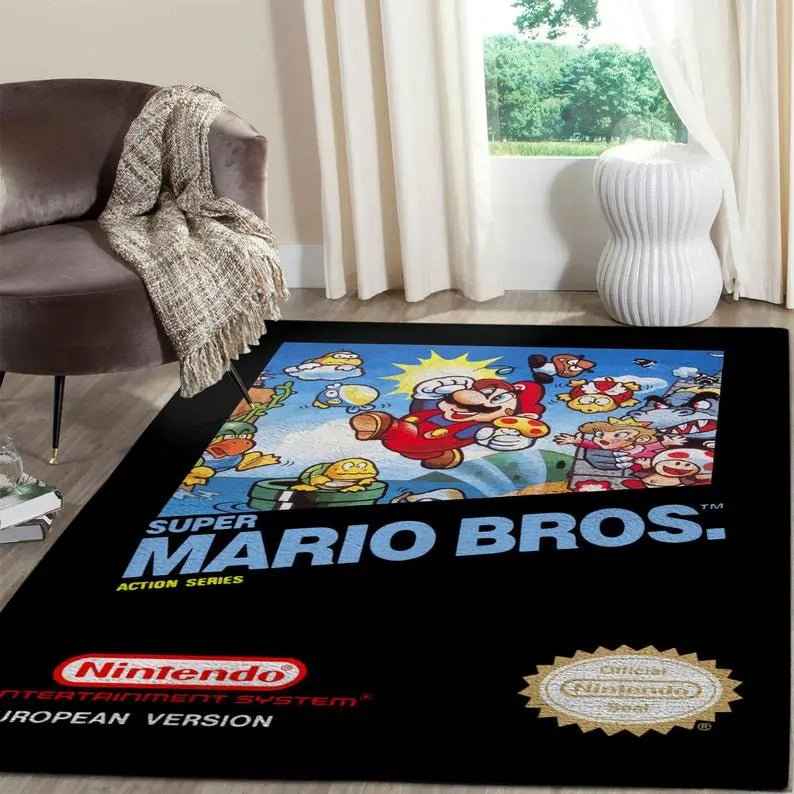 Super Mario Bros Rug - Colorful Area Rug for Kids Bedroom & Gaming Room Decor
