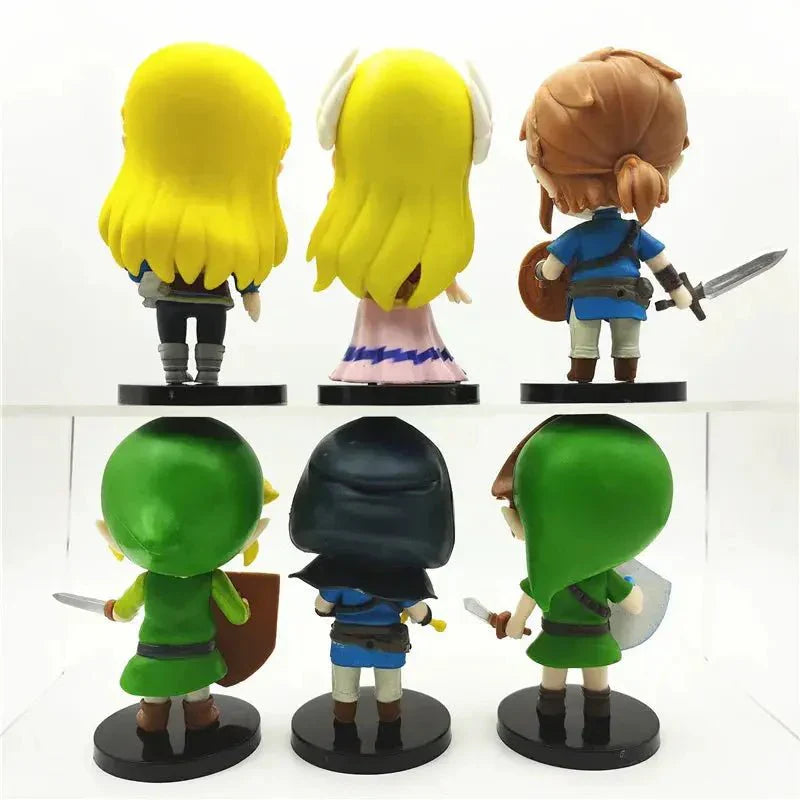 The Legend of Zelda 6 Pcs/Set 10cm Q Version Link Princess Zelda Figure Game Decoration Anime Ornaments Model Collection Dolls