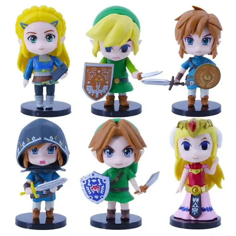 The Legend of Zelda 6 Pcs/Set 10cm Q Version Link Princess Zelda Figure Game Decoration Anime Ornaments Model Collection Dolls