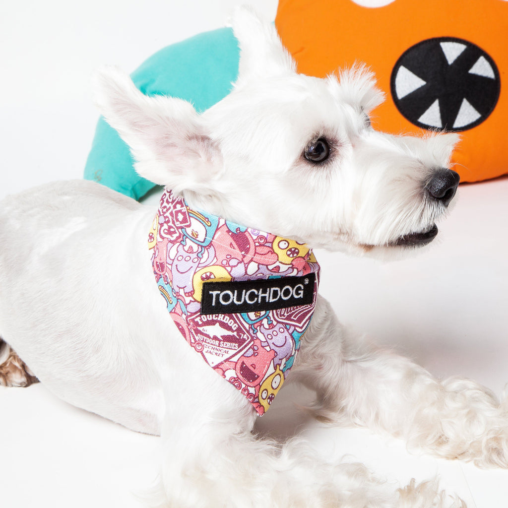 Touchdog Plaid Patterned Hook-and-Loop Fashion Dog Bandana