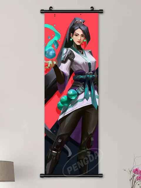 VALORANT Wall Art - Modern Gaming Wall Decor Plastic Scroll Canvas Poster