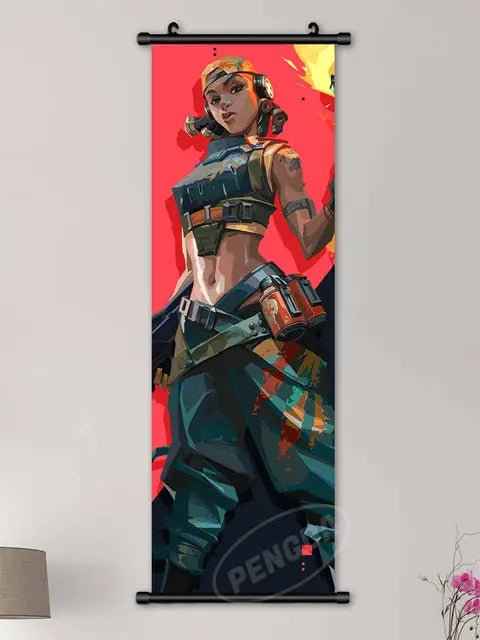 VALORANT Wall Art - Modern Gaming Wall Decor Plastic Scroll Canvas Poster